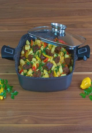 STONELINE® Eckpfanne "Imagination Plus", 28x28 Cm Gesamt: Länge 28cm, Breite 28cm 6 STONELINE® Eckpfanne "Imagination Plus", 28x28 Cm Gesamt: Länge 28cm, Breite 28cm – Bild 4