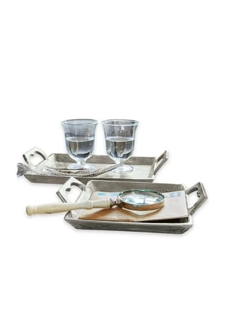 LOBERON Tablett 2er Set Florine Antiksilber Antiksilber 3 LOBERON Tablett 2er Set Florine Antiksilber Antiksilber