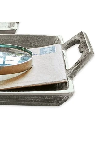 LOBERON Tablett 2er Set Florine Antiksilber Antiksilber 7 LOBERON Tablett 2er Set Florine Antiksilber Antiksilber – Bild 5