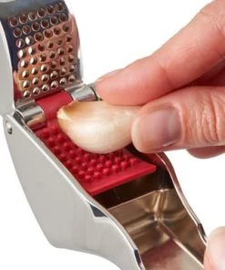 Zyliss® Knoblauchpresse Easy Release Mit Quick-Release-Funktion Silber-rot -Kuechenutensilien Ladenverkäufe unnamed file 770