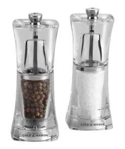 COLE & MASON Pfeffermühle Salzmühle Crystal Geschenkset Mit Präzisem Mahlwerk Durchsichtig